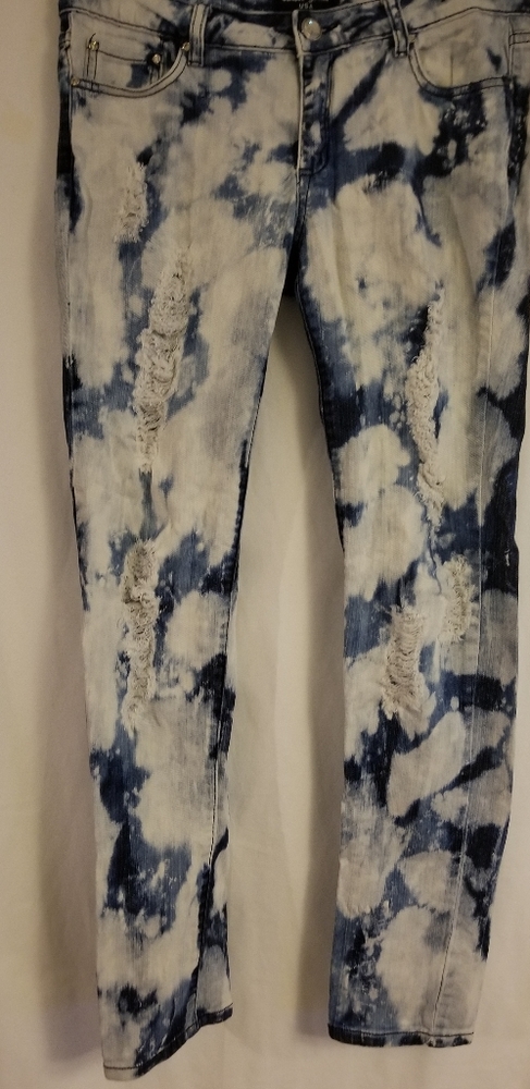 Tie Dye Shredded Jeans